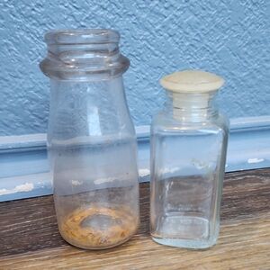 2 Duraglass Glass Bottles Half Pint Milk & 4oz